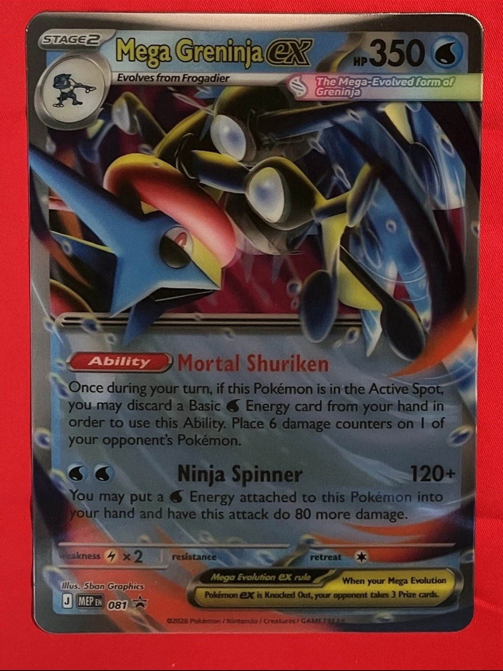 Premium Collection Mega Greninja ex Oversized Lenticular Promo Card Near Mint